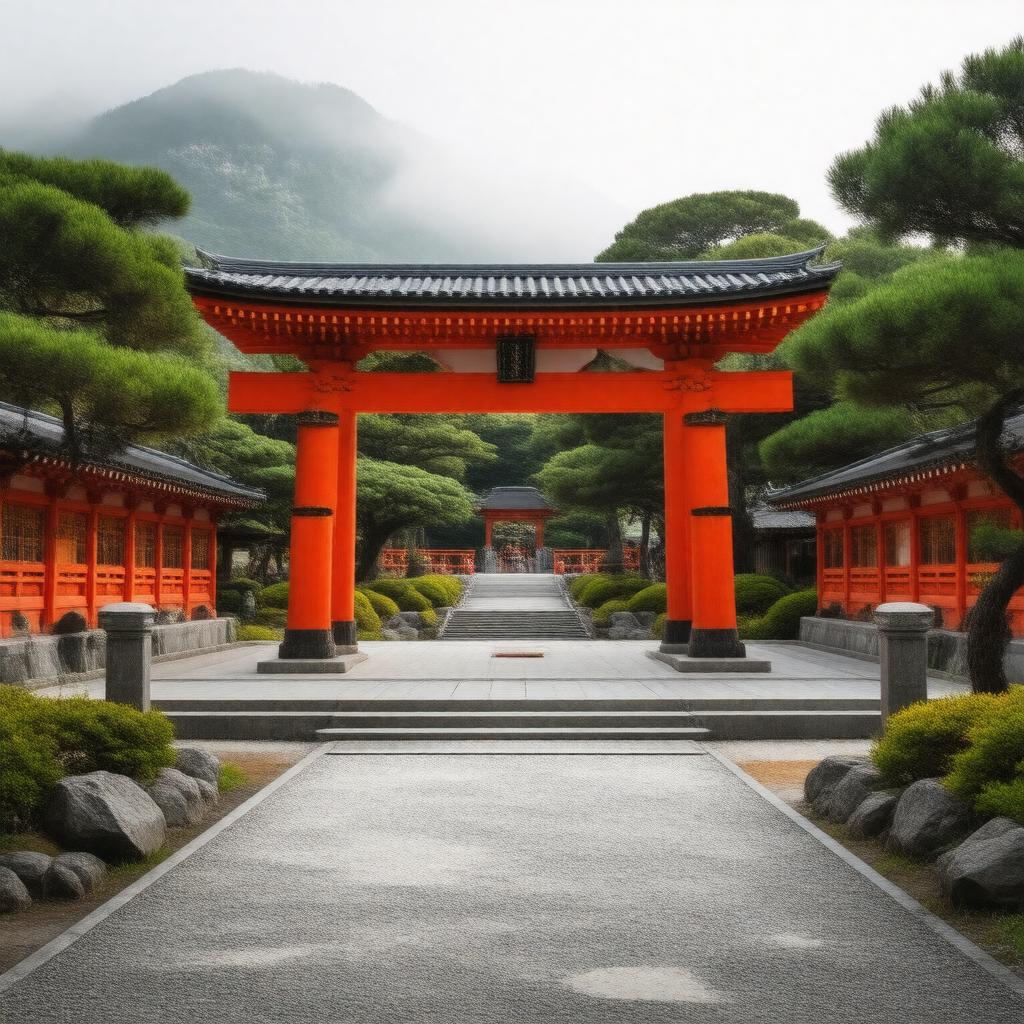 Click to view larger image AI-created image of Heian Shrine