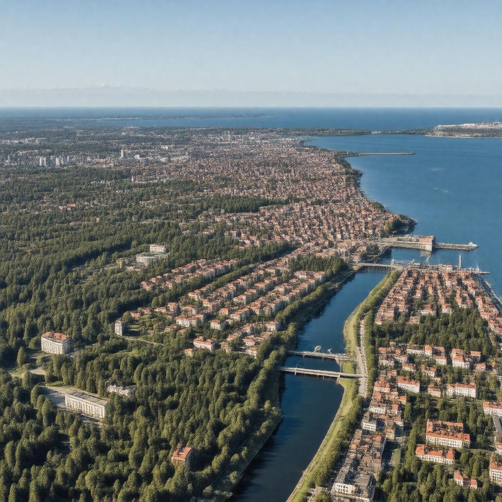 Click to view larger image AI-created image of Helsinki urban area