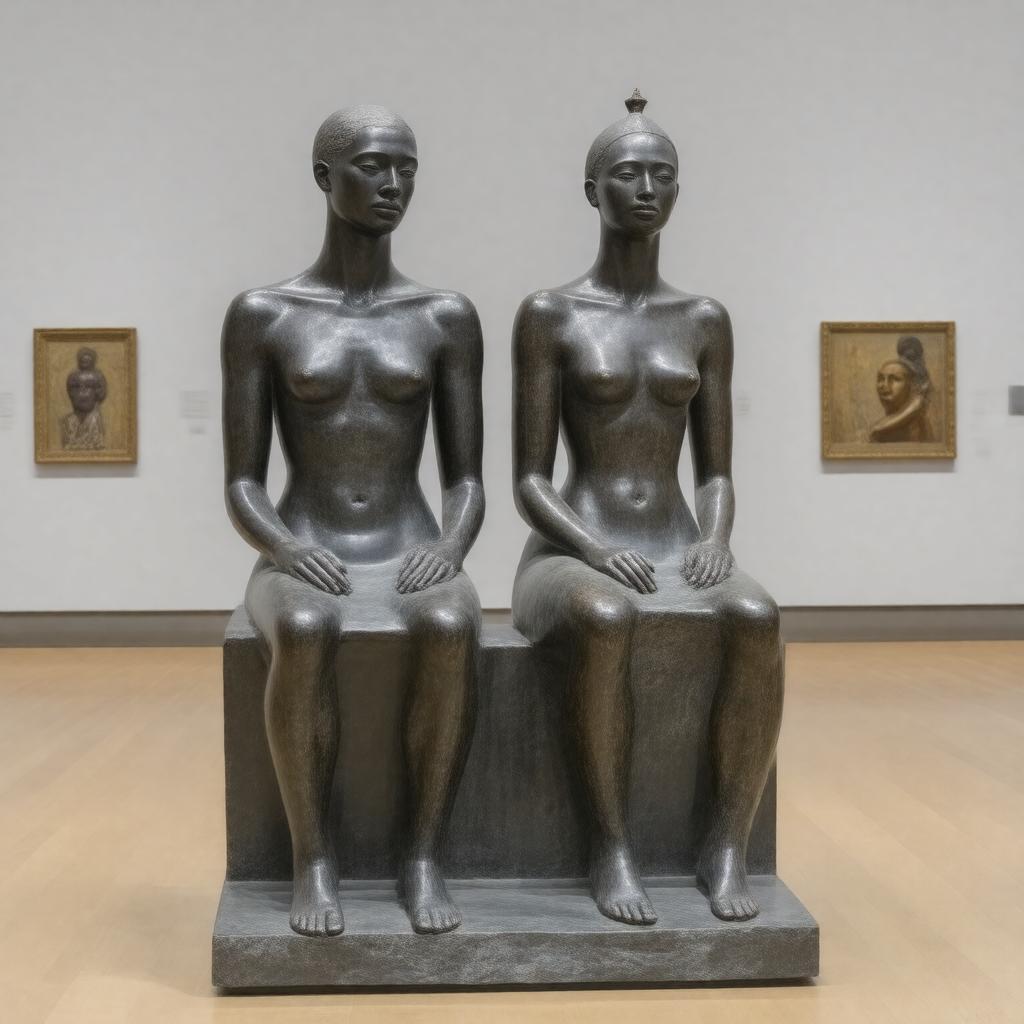 AI-created image of Henry Moore's King and Queen