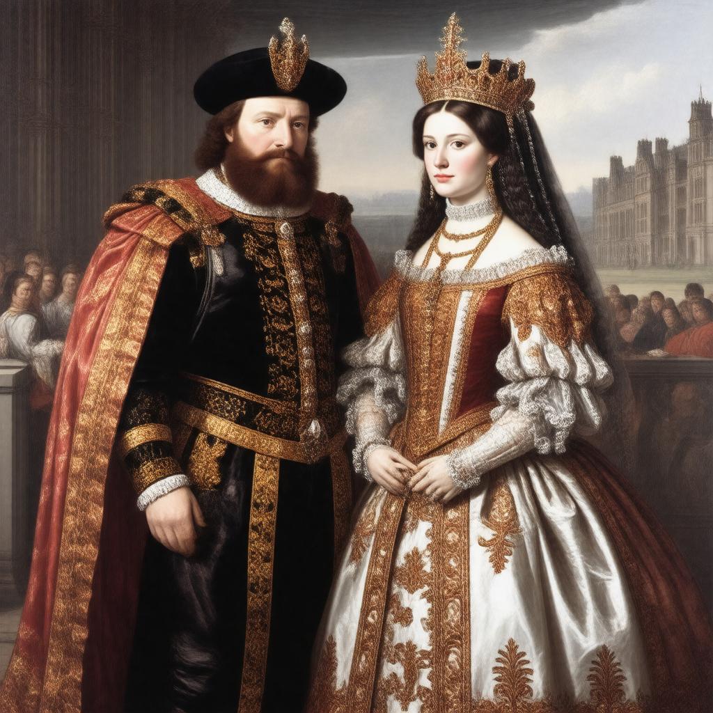 Click to view larger image AI-created image of Henry VIII and Catherine of Aragon