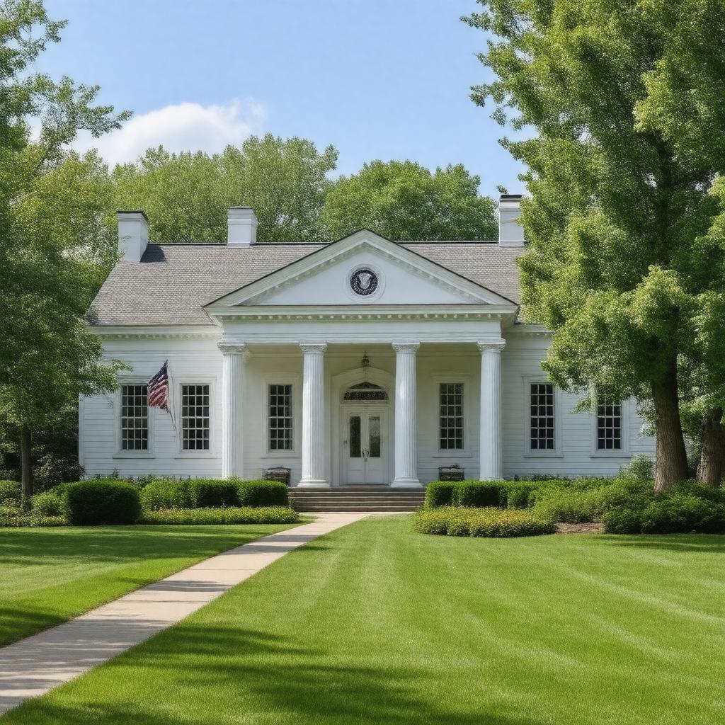 Click to view larger image AI-created image of Herbert Hoover Presidential Library and Museum