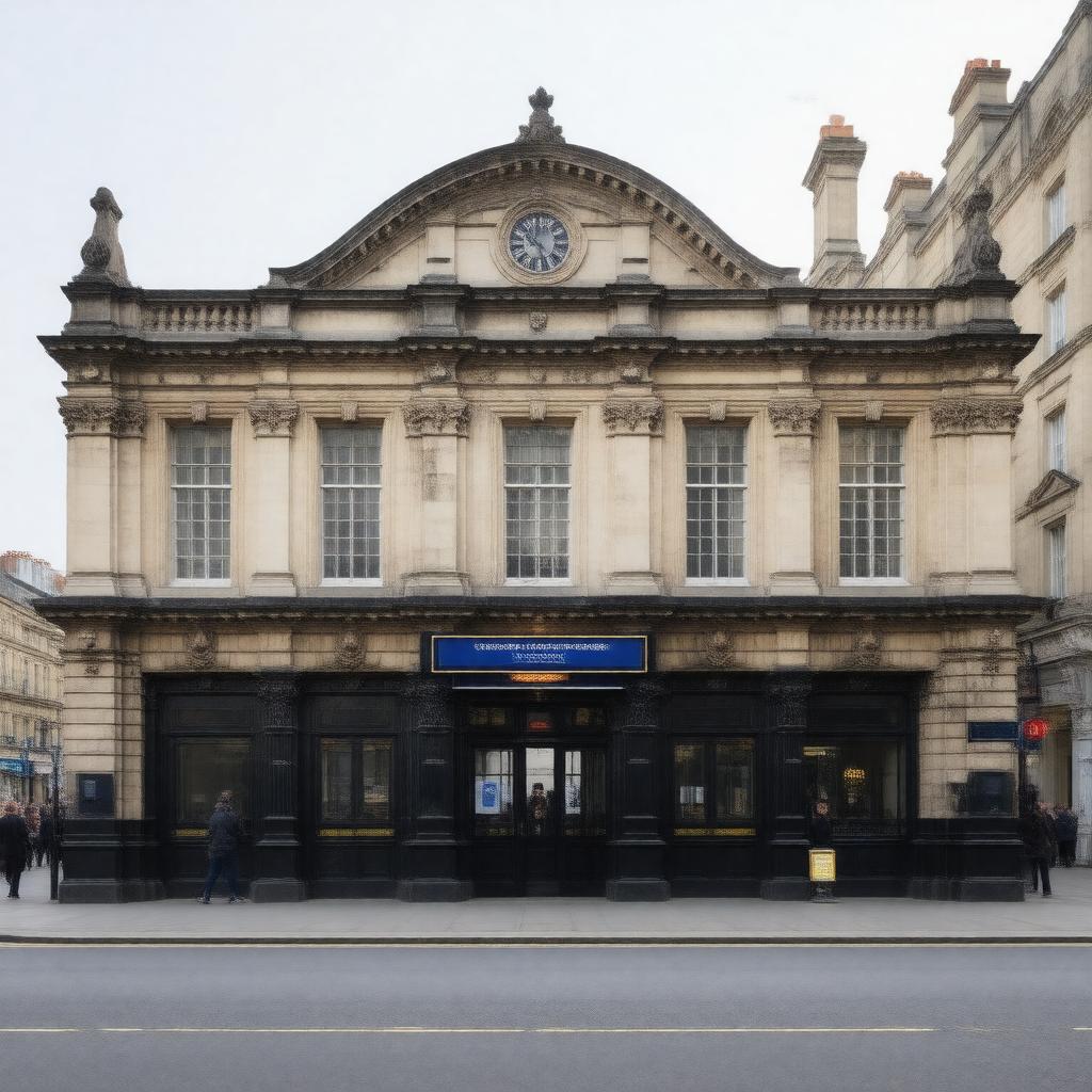 Click to view larger image AI-created image of High Street Kensington tube station