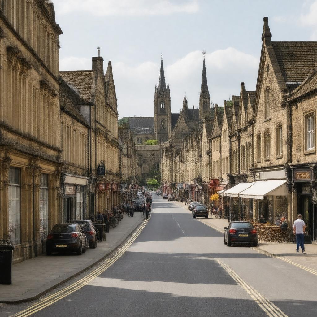 AI-created image of High Street, Worcester, England