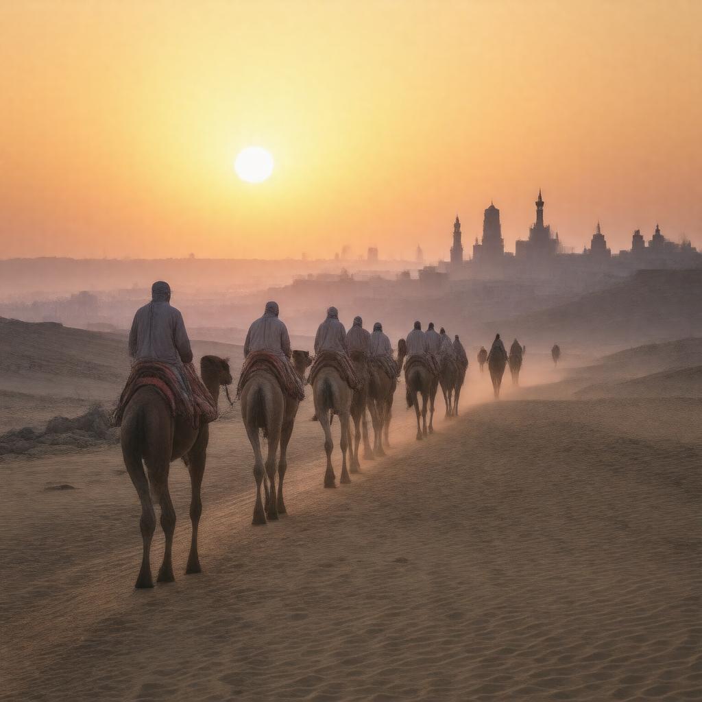 AI-created image of Hijra to Medina