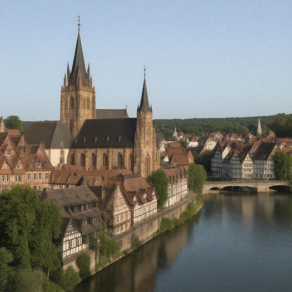 AI-created image of Hildesheim, Lower Saxony, West Germany