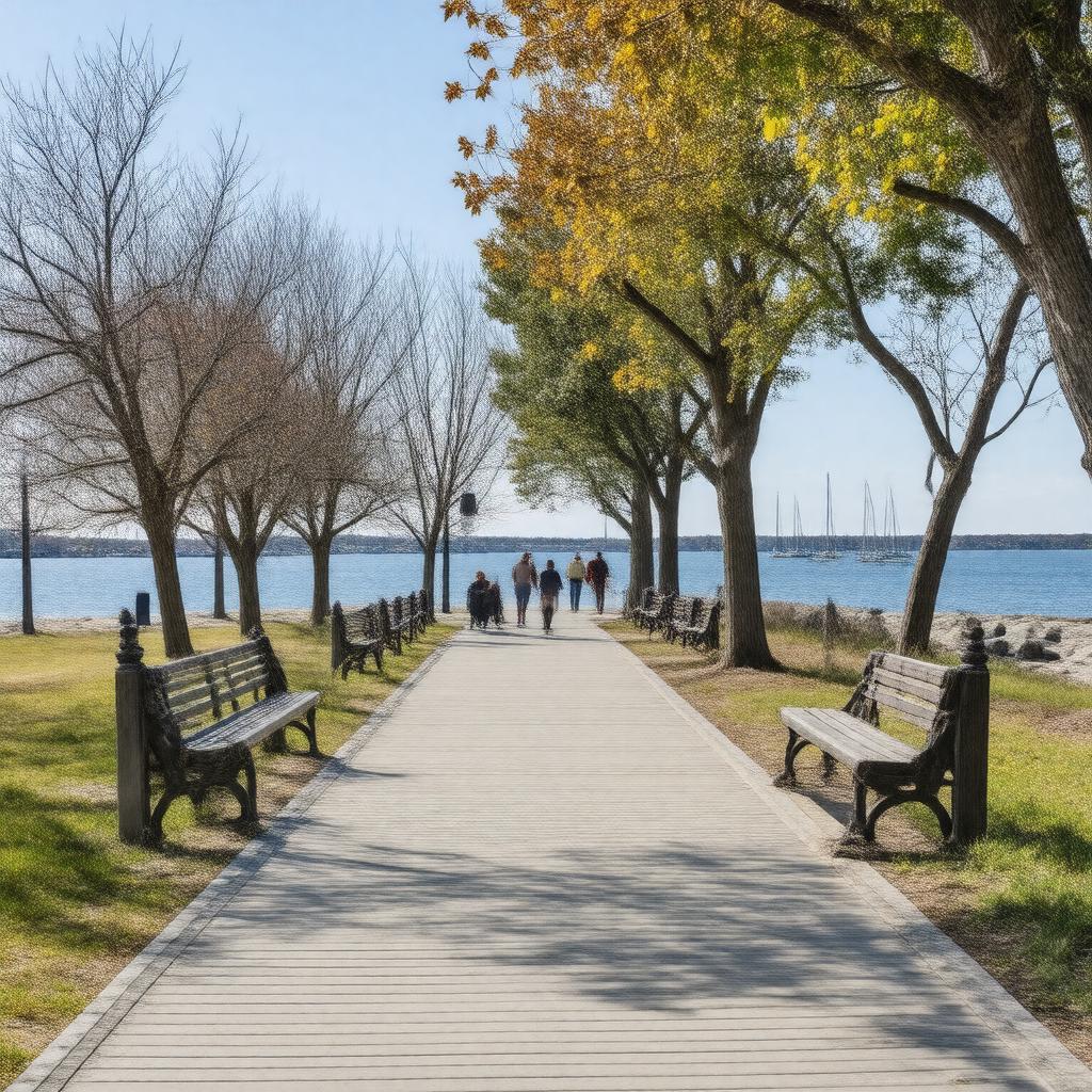 AI-created image of Hingham Harbor Boardwalk
