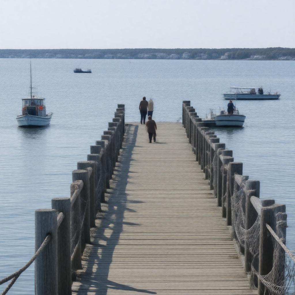 AI-created image of Hingham Harbor Fishing Pier
