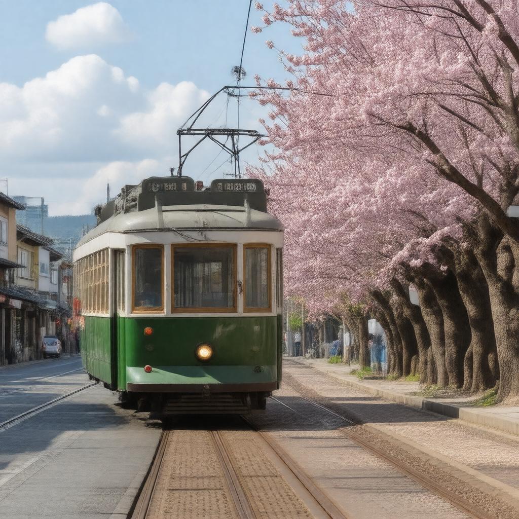 AI-created image of Hiroden streetcar
