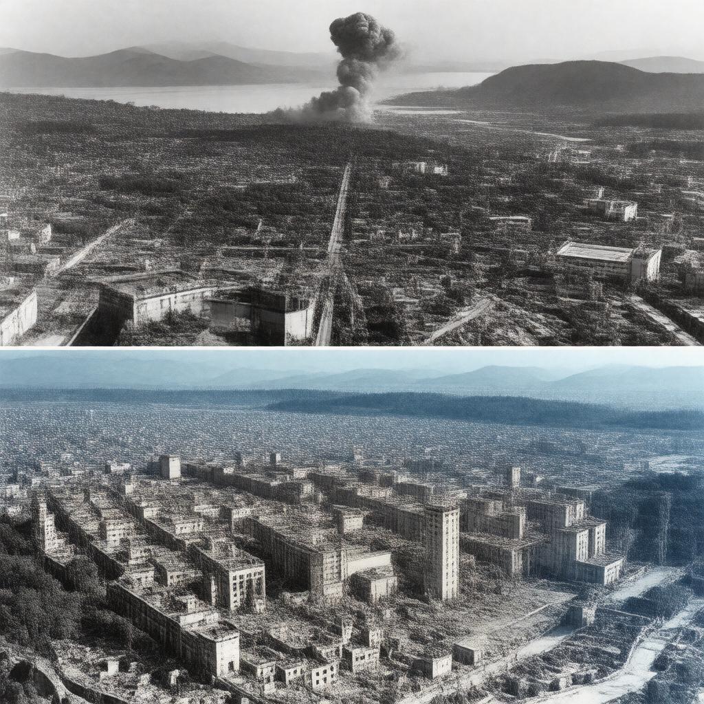 AI-created image of Hiroshima and Nagasaki bombings