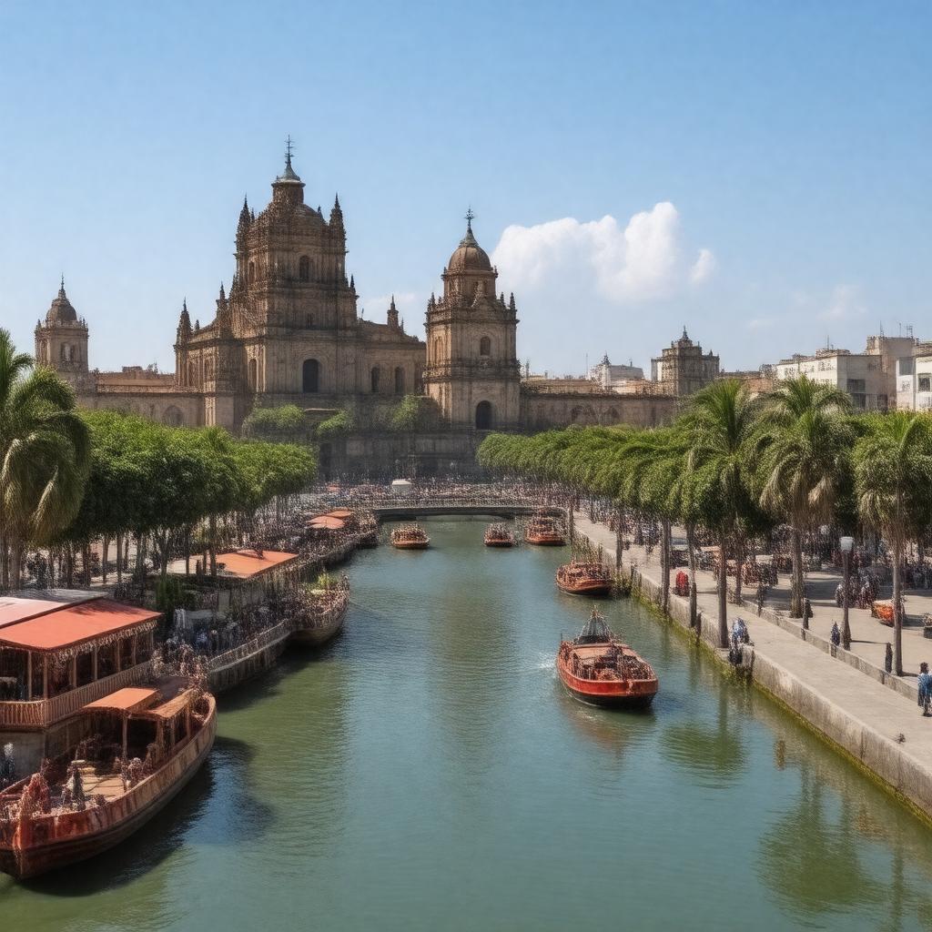 Click to view larger image AI-created image of Historic Centre of Mexico City and Xochimilco