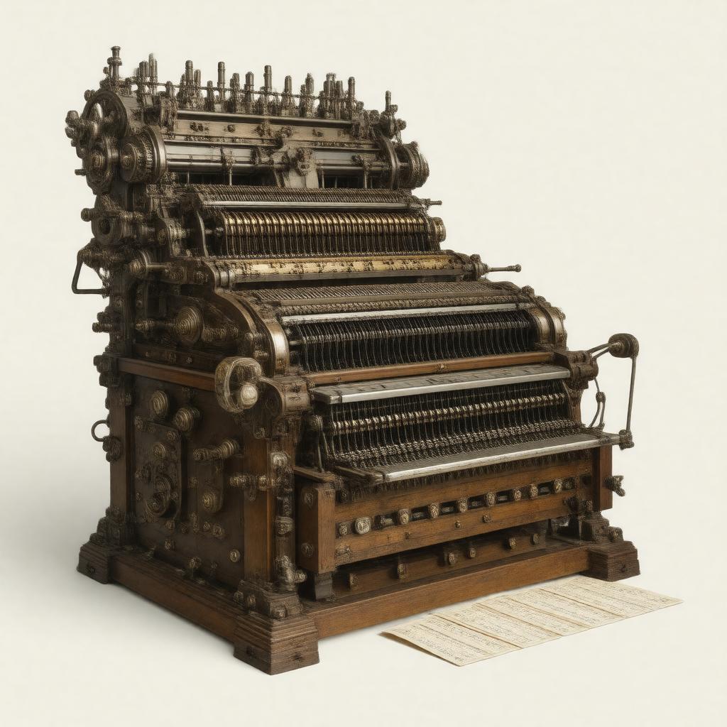 Click to view larger image AI-created image of Hollerith tabulating machine