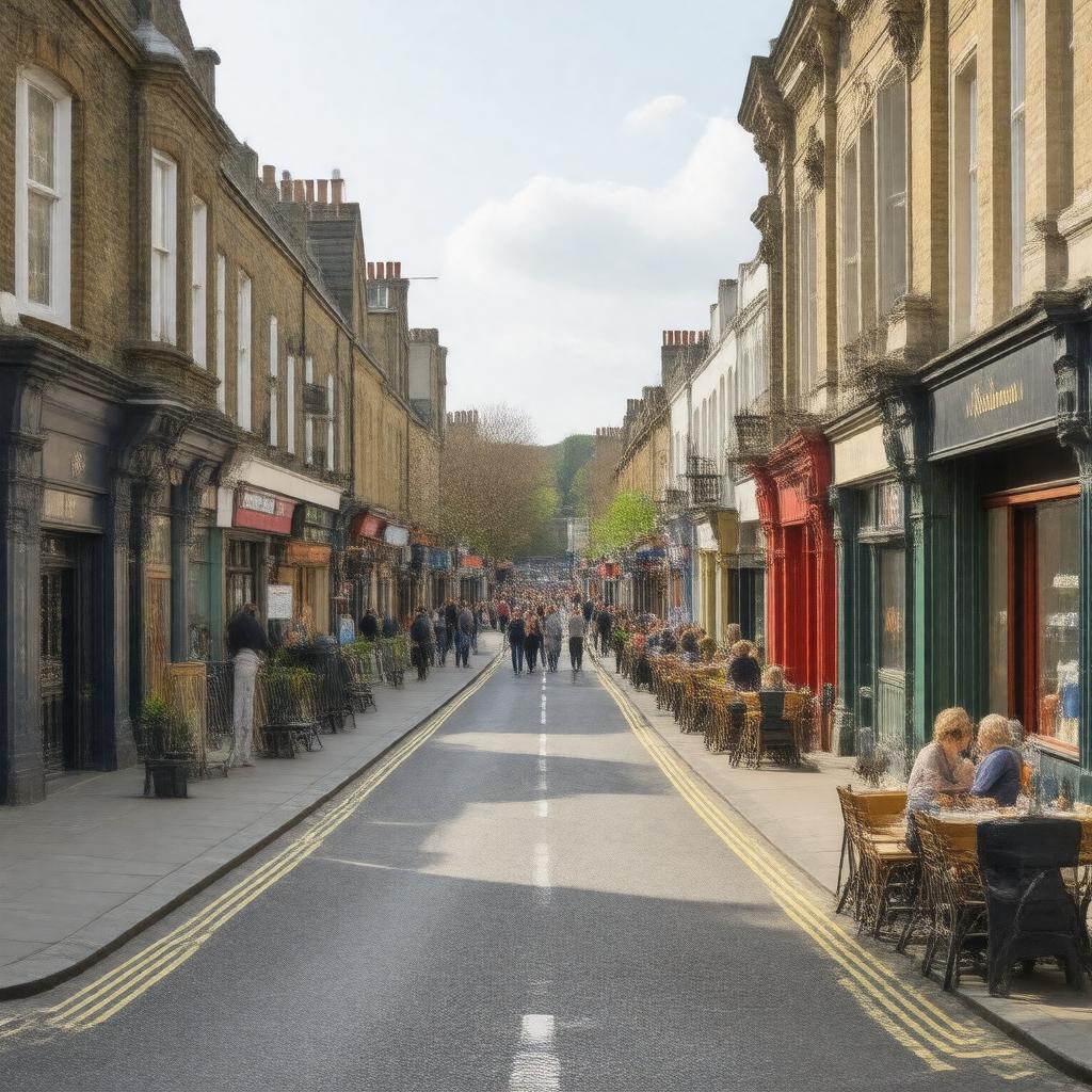AI-created image of Holloway Road, Islington, London N1 1SE