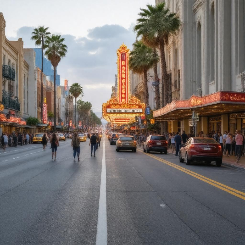 AI-created image of Hollywood Boulevard