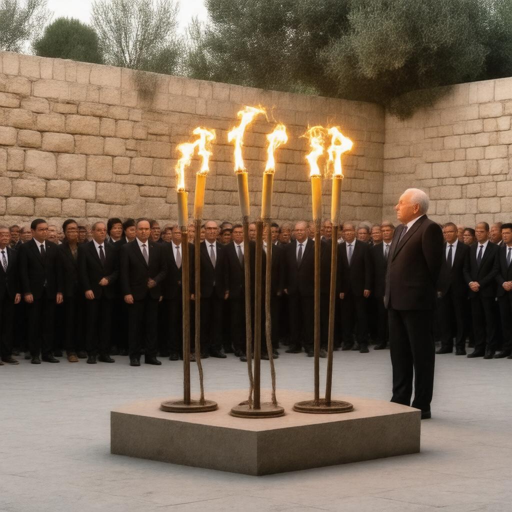 AI-created image of Holocaust Martyrs' and Heroes' Remembrance Day ceremonies