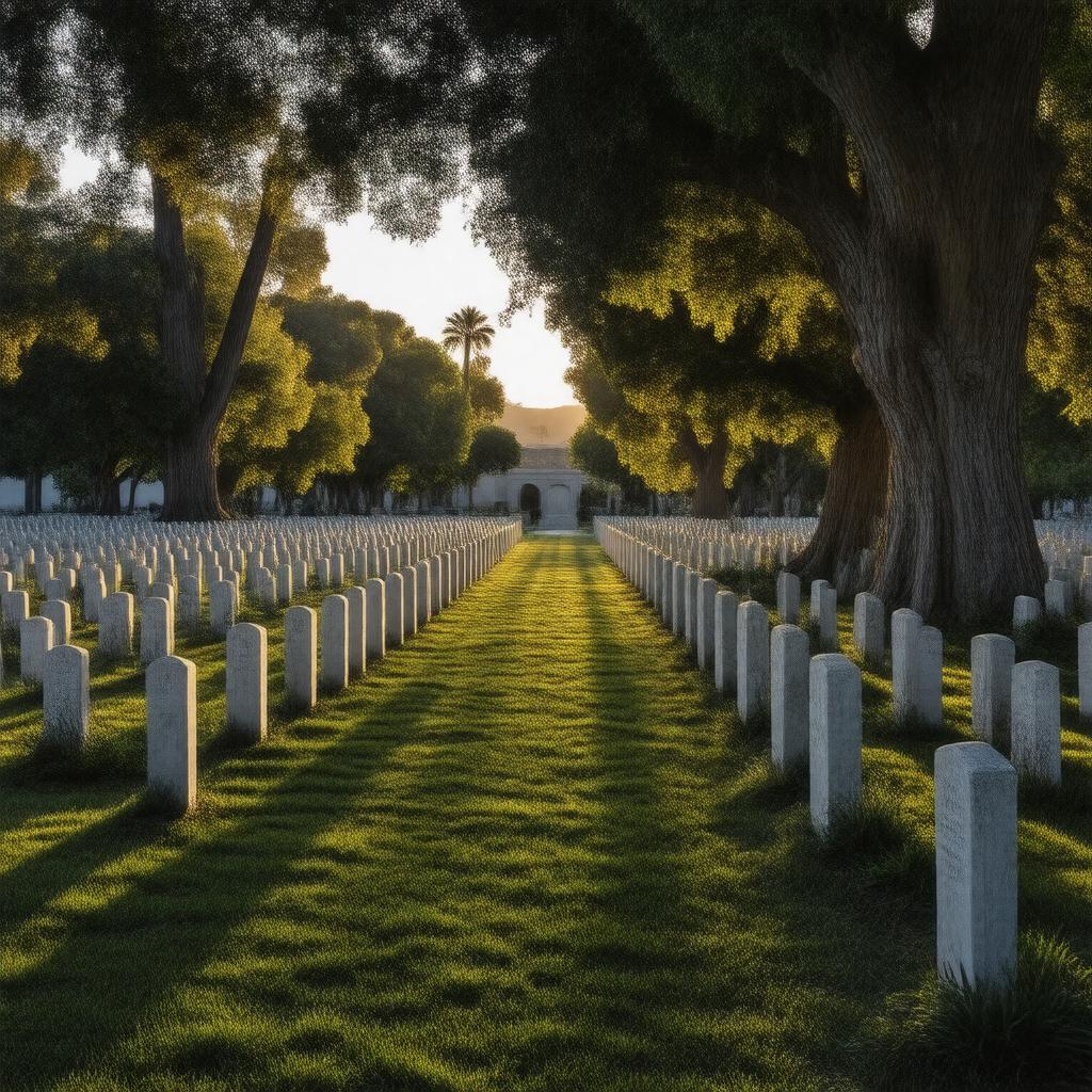 AI-created image of Holy Cross Cemetery, Culver City, California