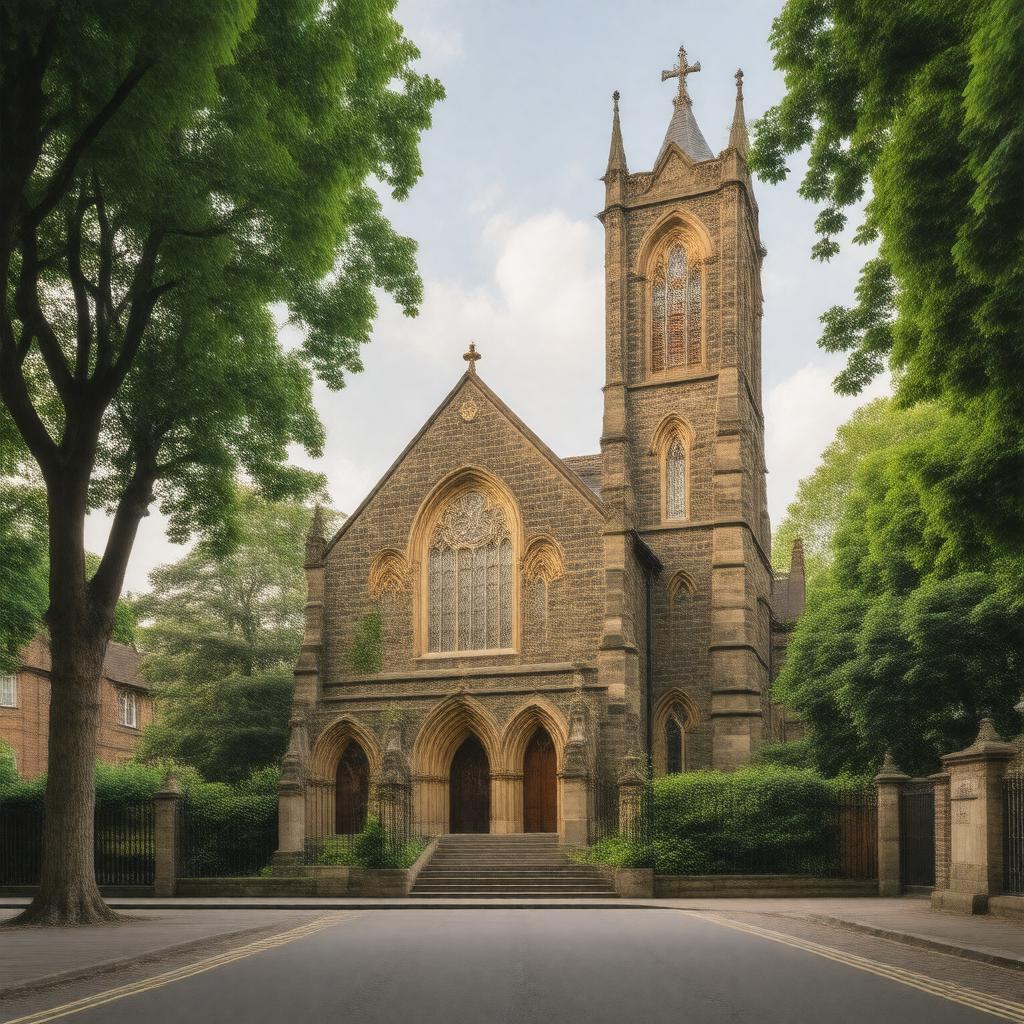 AI-created image of Holy Innocents Church, Hammersmith