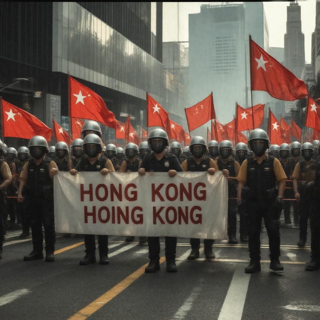 AI-created image of Hong Kong independence movement