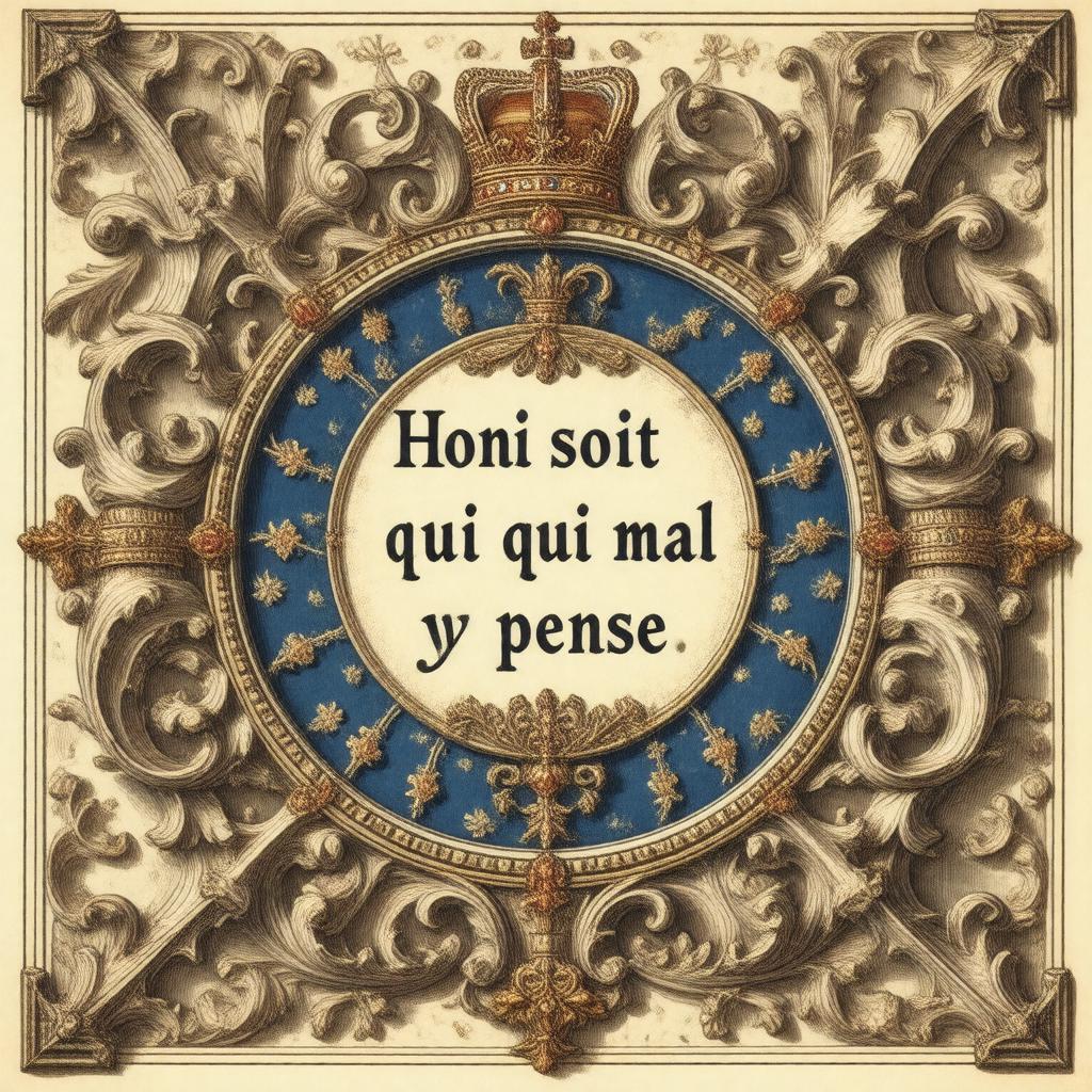 Click to view larger image AI-created image of Honi soit qui mal y pense