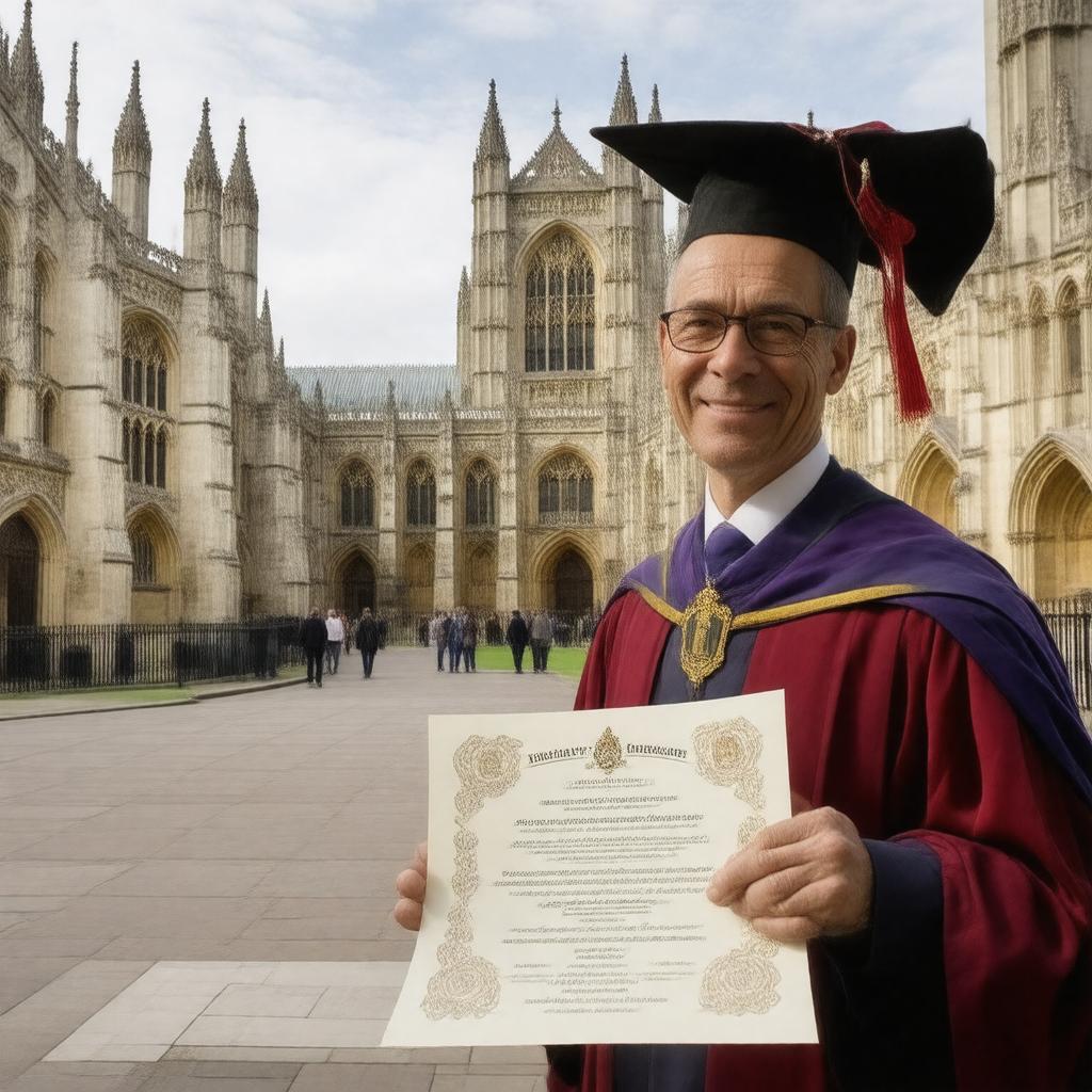 Click to view larger image AI-created image of Honorary Doctorate, University of Cambridge