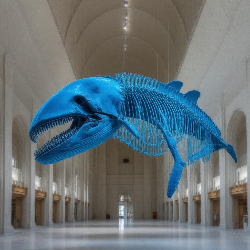 AI-created image of Hope the blue whale