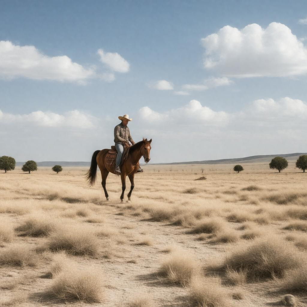 AI-created image of Horseman, Pass By