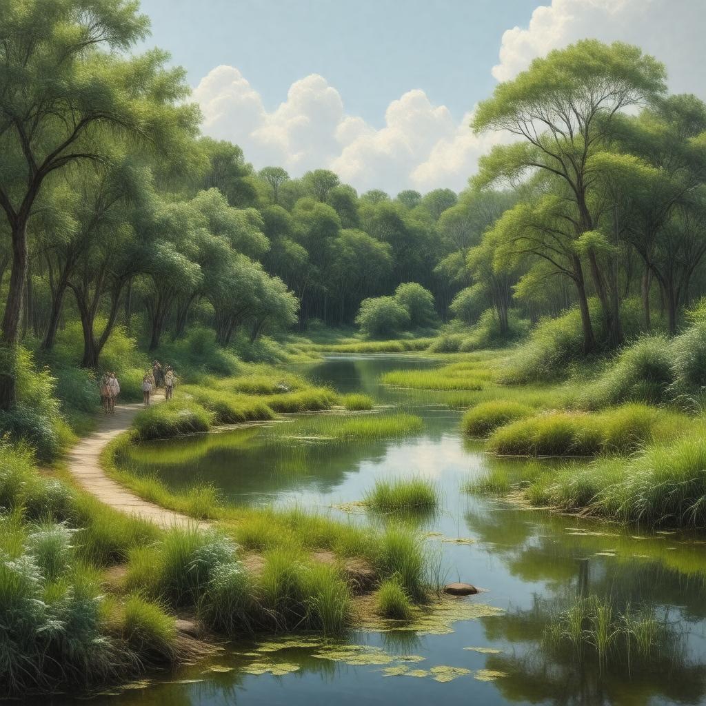 Click to view larger image AI-created image of Houston Arboretum and Nature Center