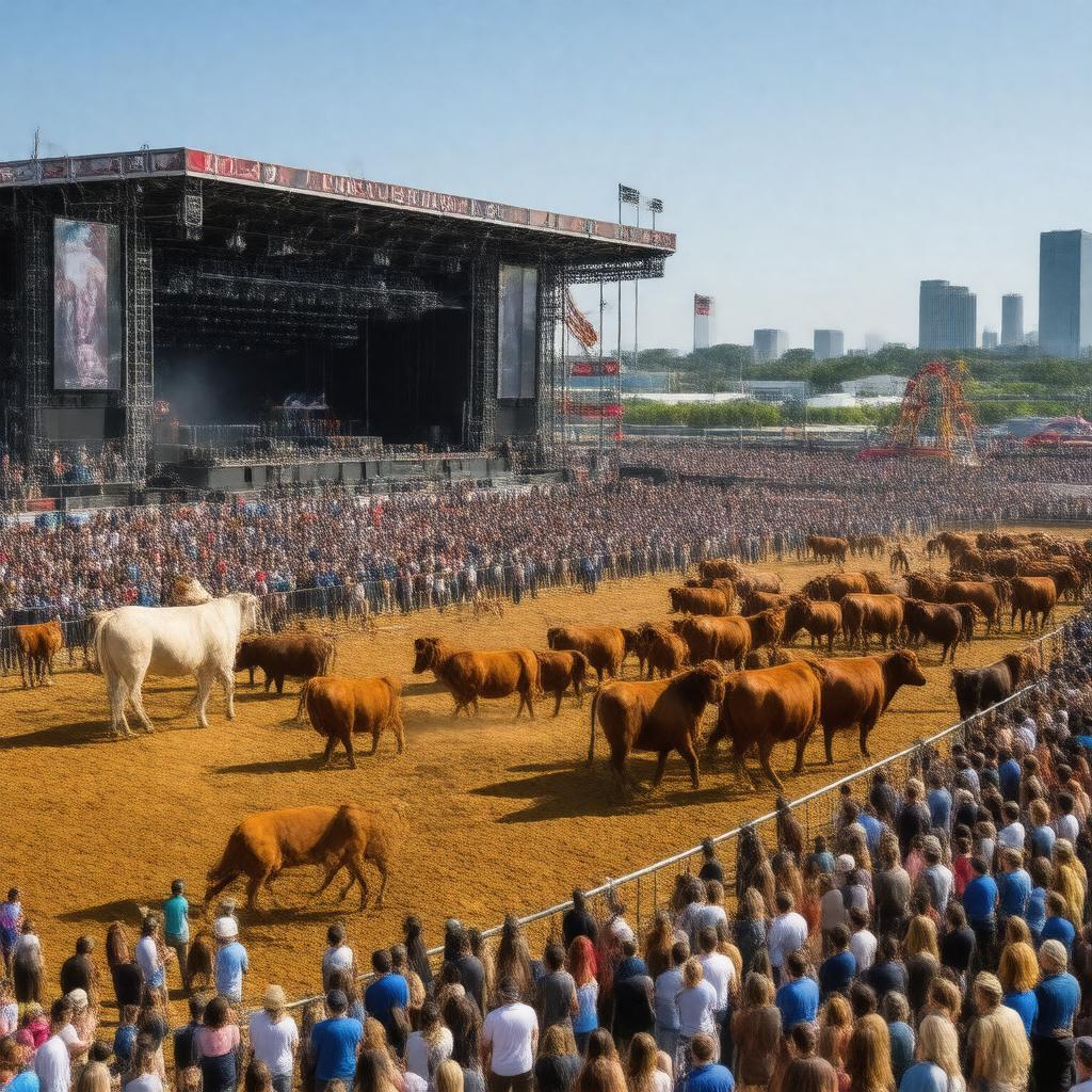 Click to view larger image AI-created image of Houston Livestock Show and Rodeo
