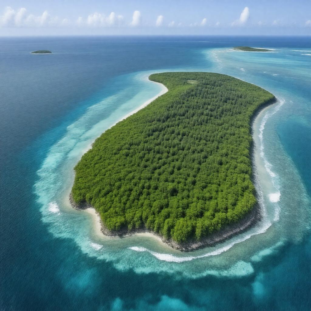 AI-created image of Howland Island National Wildlife Refuge