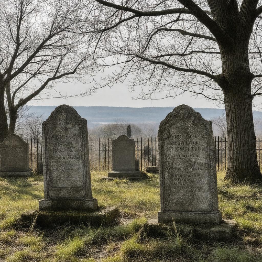 AI-created image of Howland family burial ground, Plymouth, Massachusetts