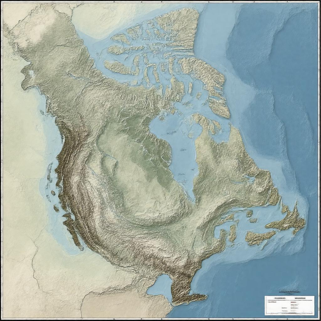 AI-created image of Hudson Bay drainage basin