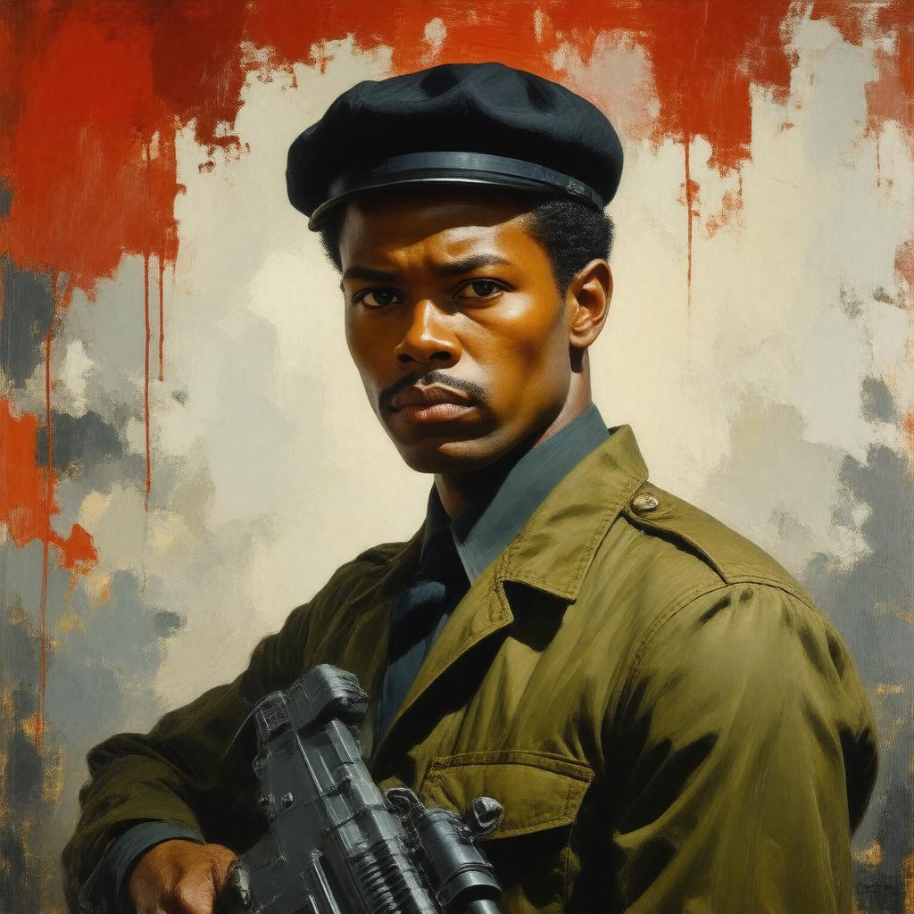 AI-created image of Huey Percy Newton