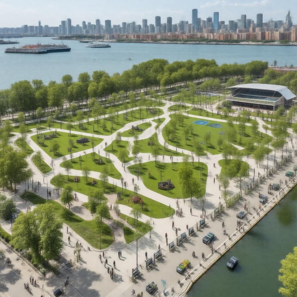 Click to view larger image AI-created image of Hunter's Point South Park