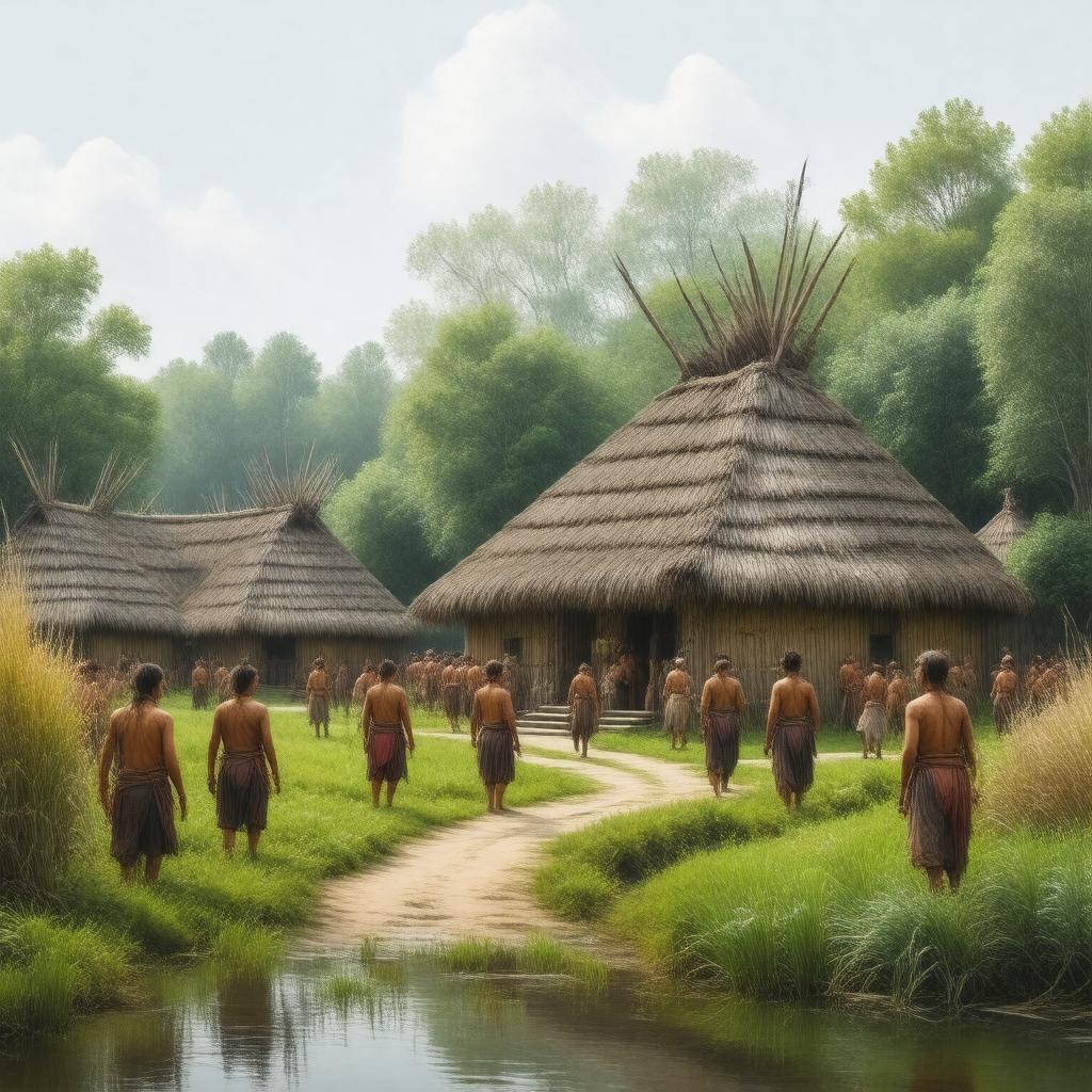 AI-created image of Huron people