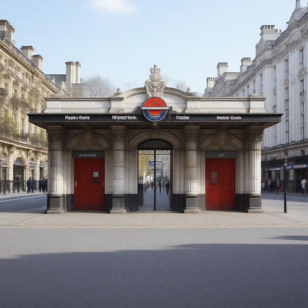 AI-created image of Hyde Park Corner tube station