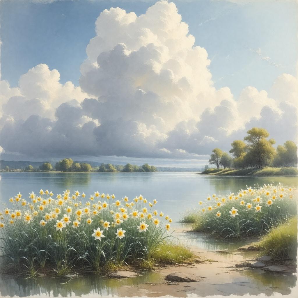 Click to view larger image AI-created image of I Wandered Lonely as a Cloud