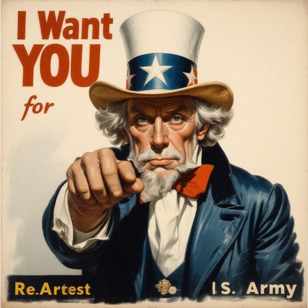 Click to view larger image AI-created image of I Want You for U.S. Army poster