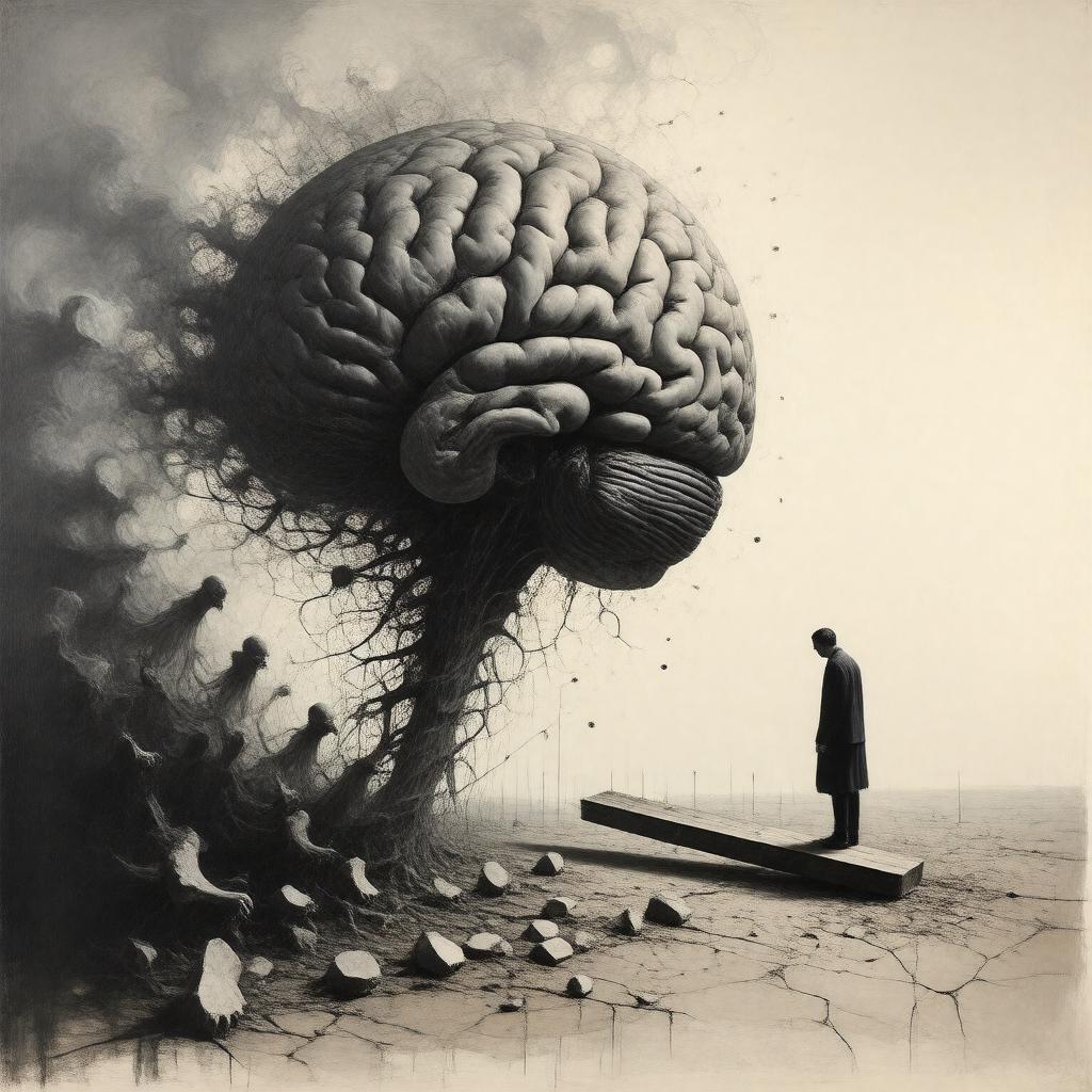 AI-created image of I felt a Funeral, in my Brain