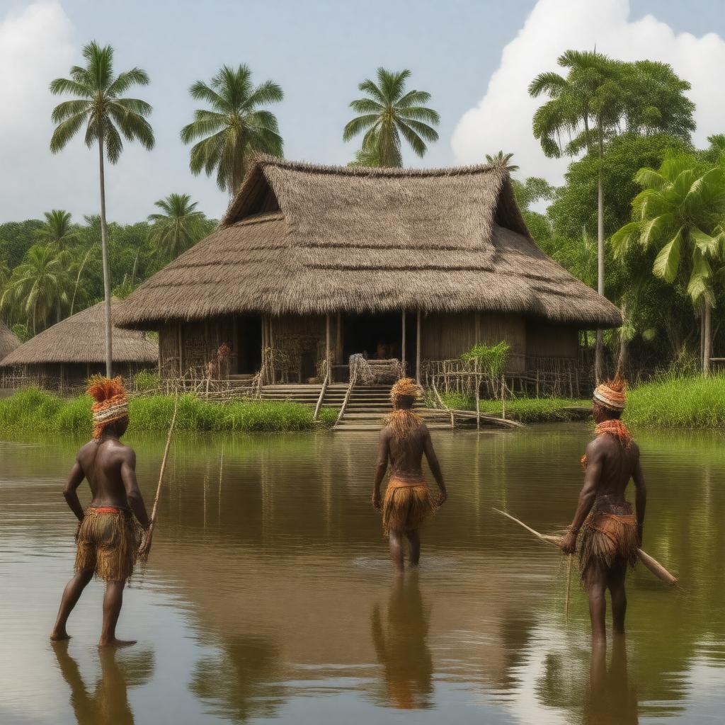 Click to view larger image AI-created image of Iatmul people