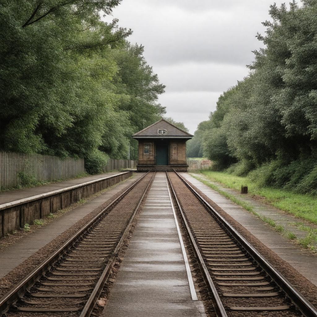 AI-created image of Ifield railway station