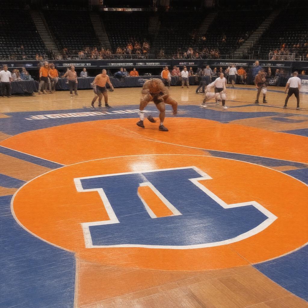 AI-created image of Illinois Fighting Illini wrestling