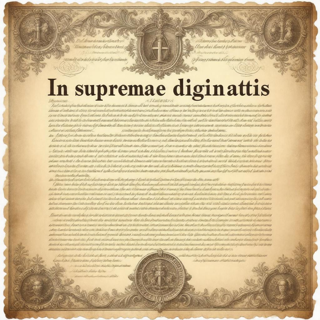Click to view larger image AI-created image of In supremae dignitatis