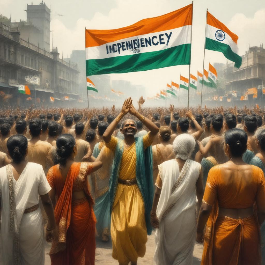 AI-created image of Independence of India