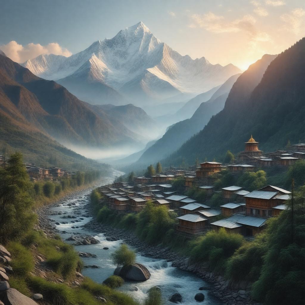 AI-created image of India (Himalayan regions)