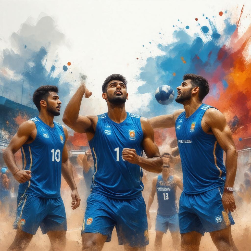 Click to view larger image AI-created image of India men's national volleyball team