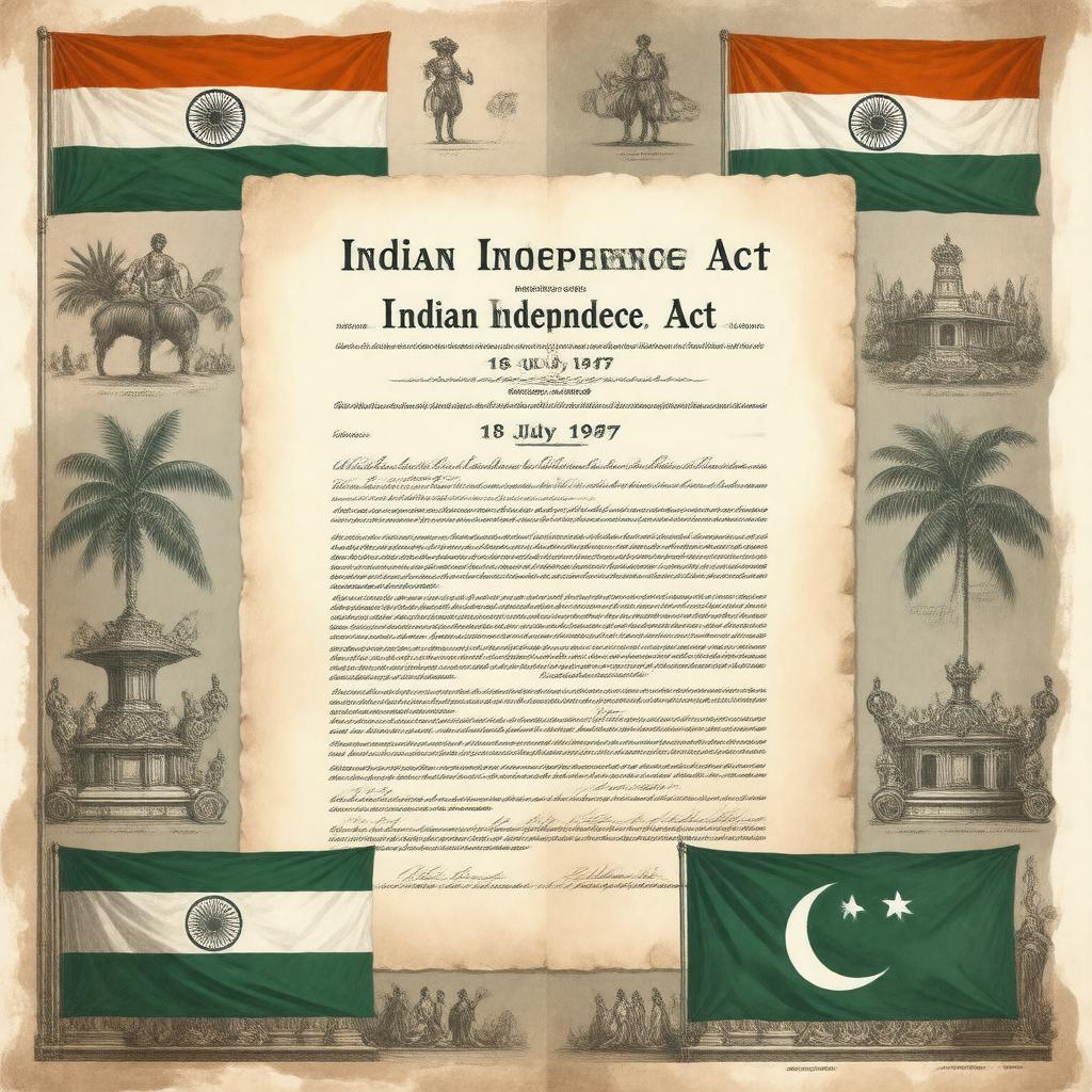 AI-created image of Indian Independence Act 1947