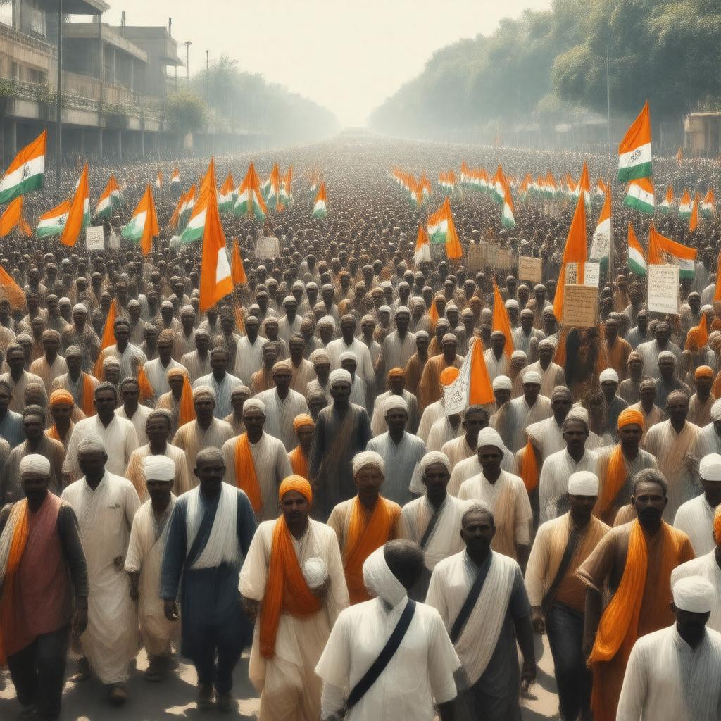 AI-created image of Indian independence movement