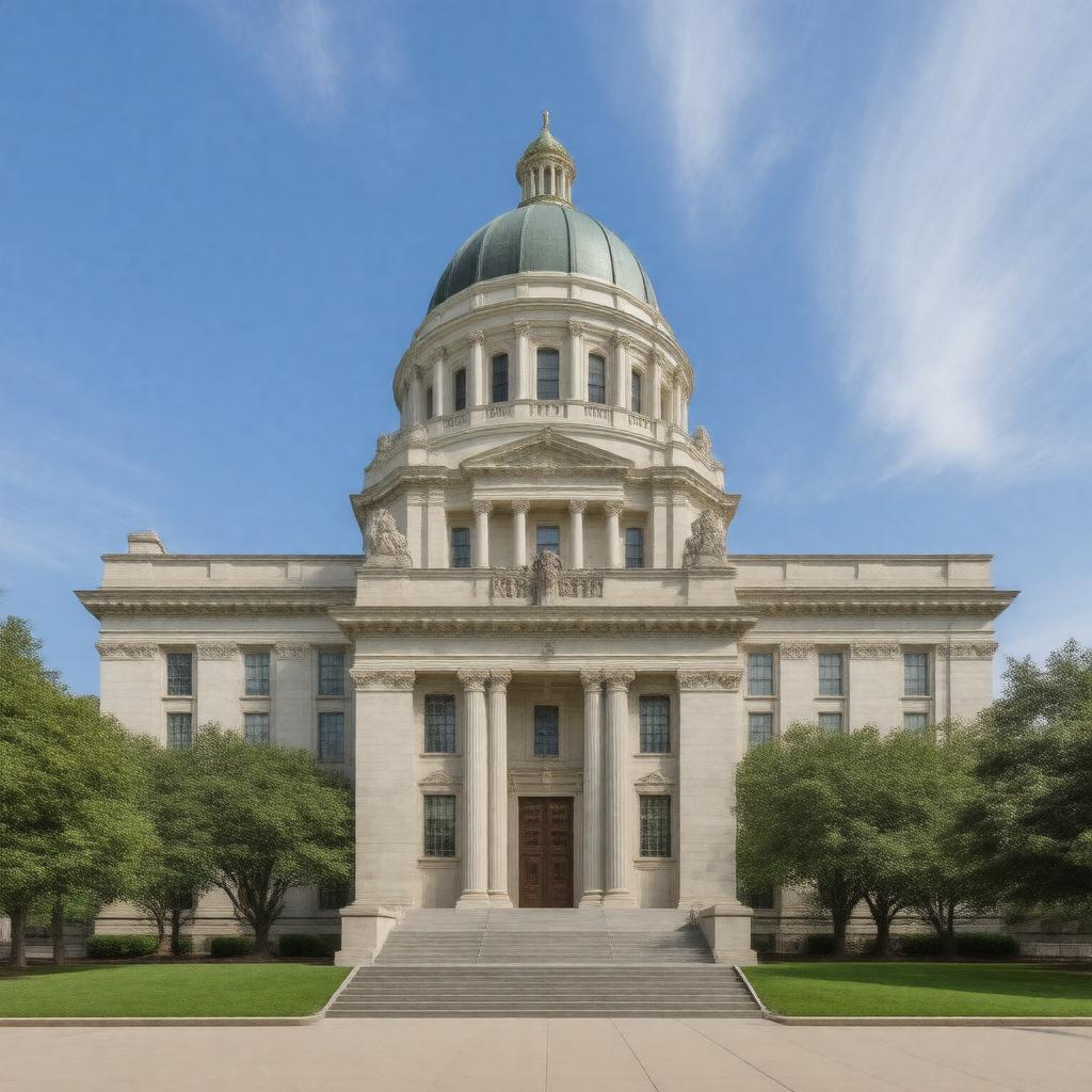 Click to view larger image AI-created image of Indiana Statehouse