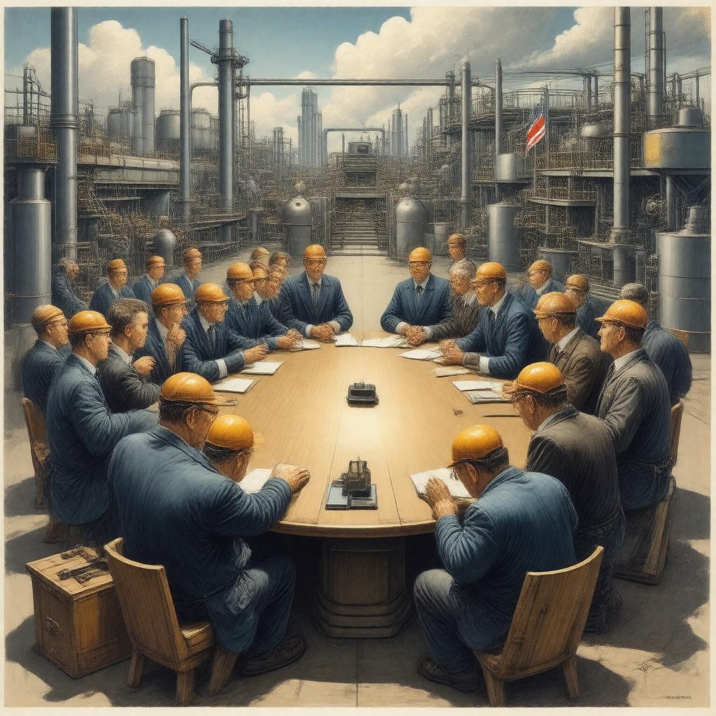 Click to view larger image AI-created image of Industrial Democracy