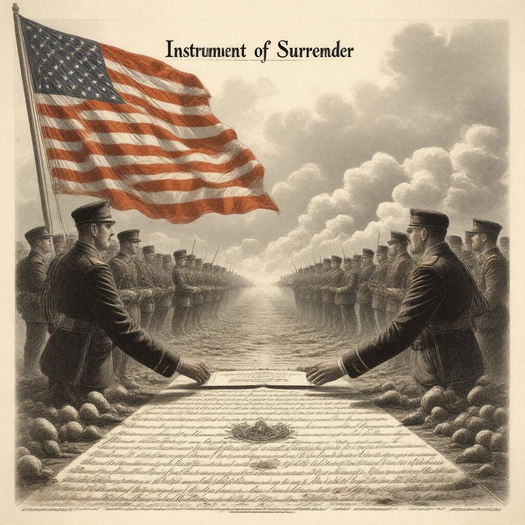 Click to view larger image AI-created image of Instrument of Surrender
