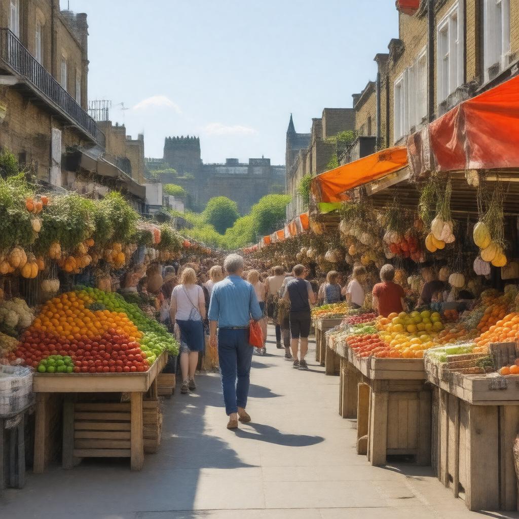 Click to view larger image AI-created image of Inverness Street Market